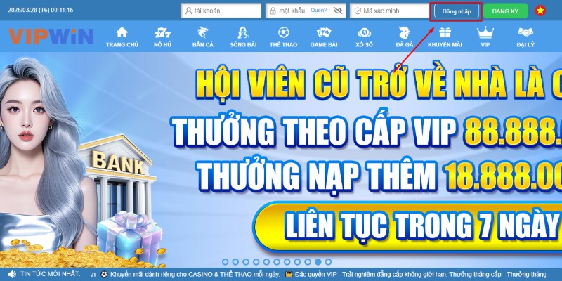 Nhấn vào nút Đăng nhập